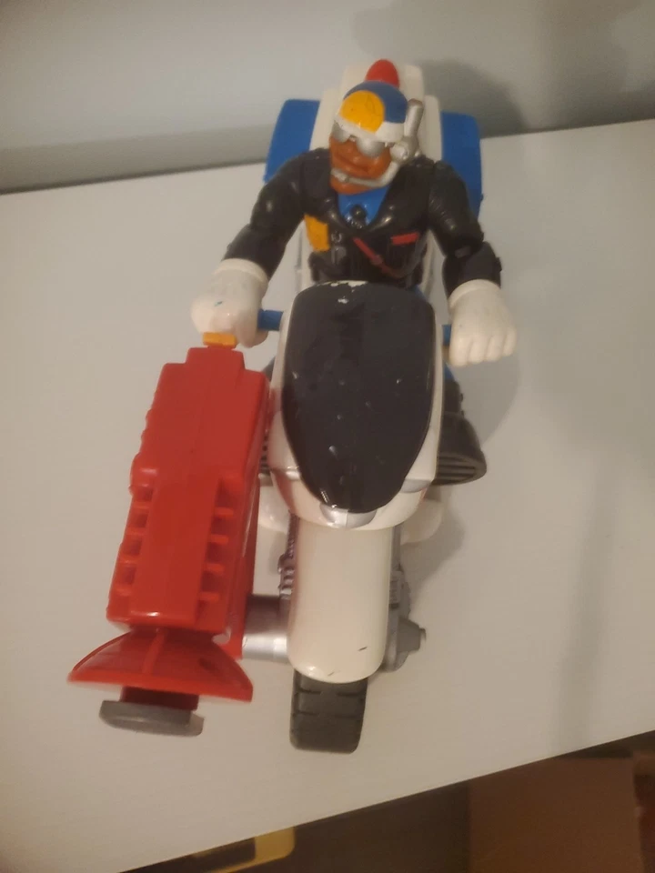 Figura de acción Fisher Price Rescue Heroes Jake Justice 1998 bicicleta de policía de colección Foto 4 de 4