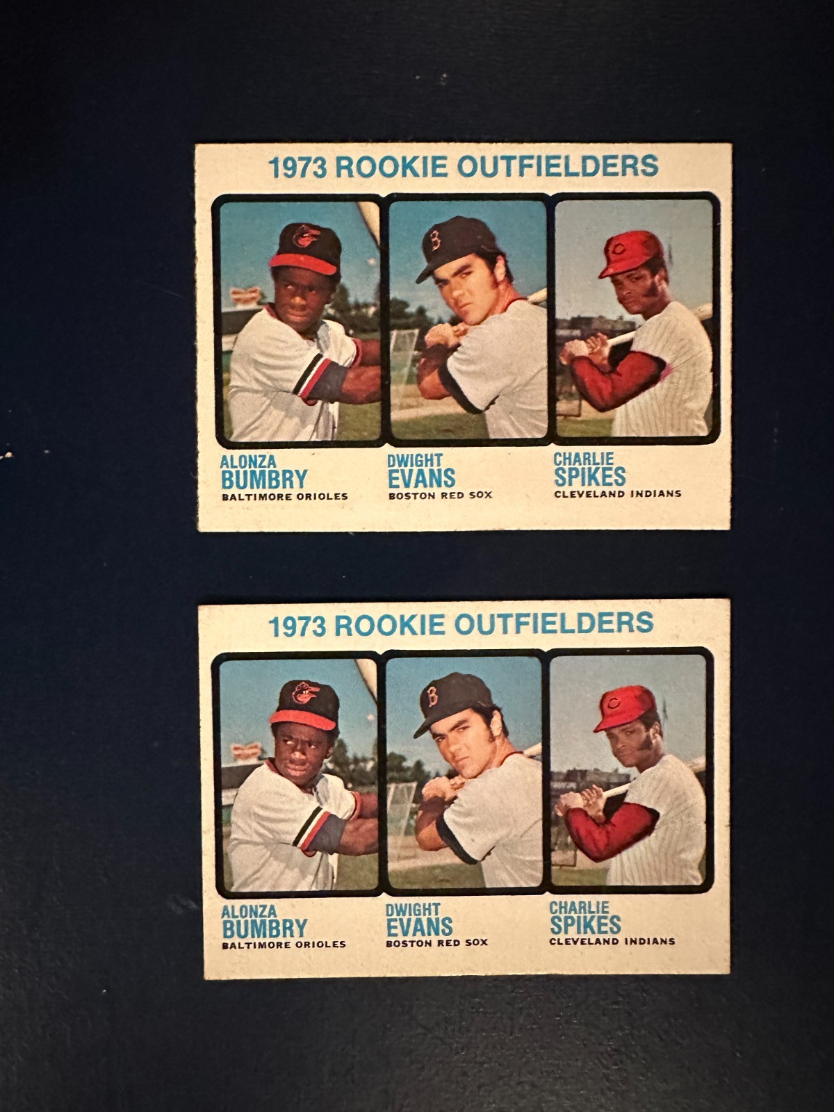 1973 TOPPS DWIGHT EVANS #614 LOT OF 2, VGEX AND EX, HIGH NUMBER