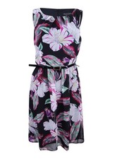 Connected Women's Belted Floral-Print Dress