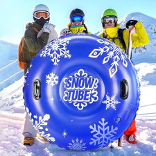 ZMLM Snow Tube, 47 Inches Inflatable Snow Sleds for Kids and Adult, Thickened...