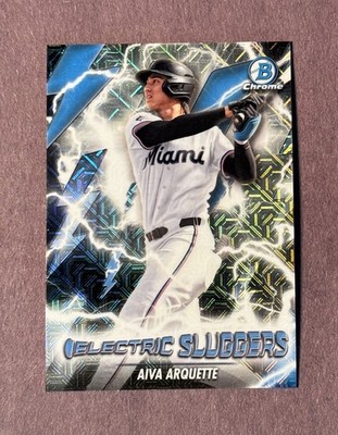 Avia Arquette 2026 Bowman ELECTRIC SLUGGERS Mojo Refractor ES-21 MARLINS