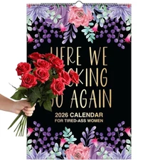 Wall Calendar Here We Fxxking Go Again 2026 Calendar For Tired-Ass Women USA