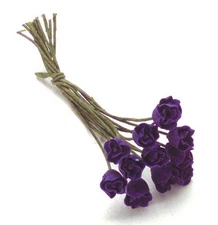 Dollhouse Miniature Purple Tulips 1 Dozen by Falcon Miniatures