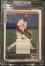 Ozzie Smith Cardinals Game Used Swatch Jersey Fusion