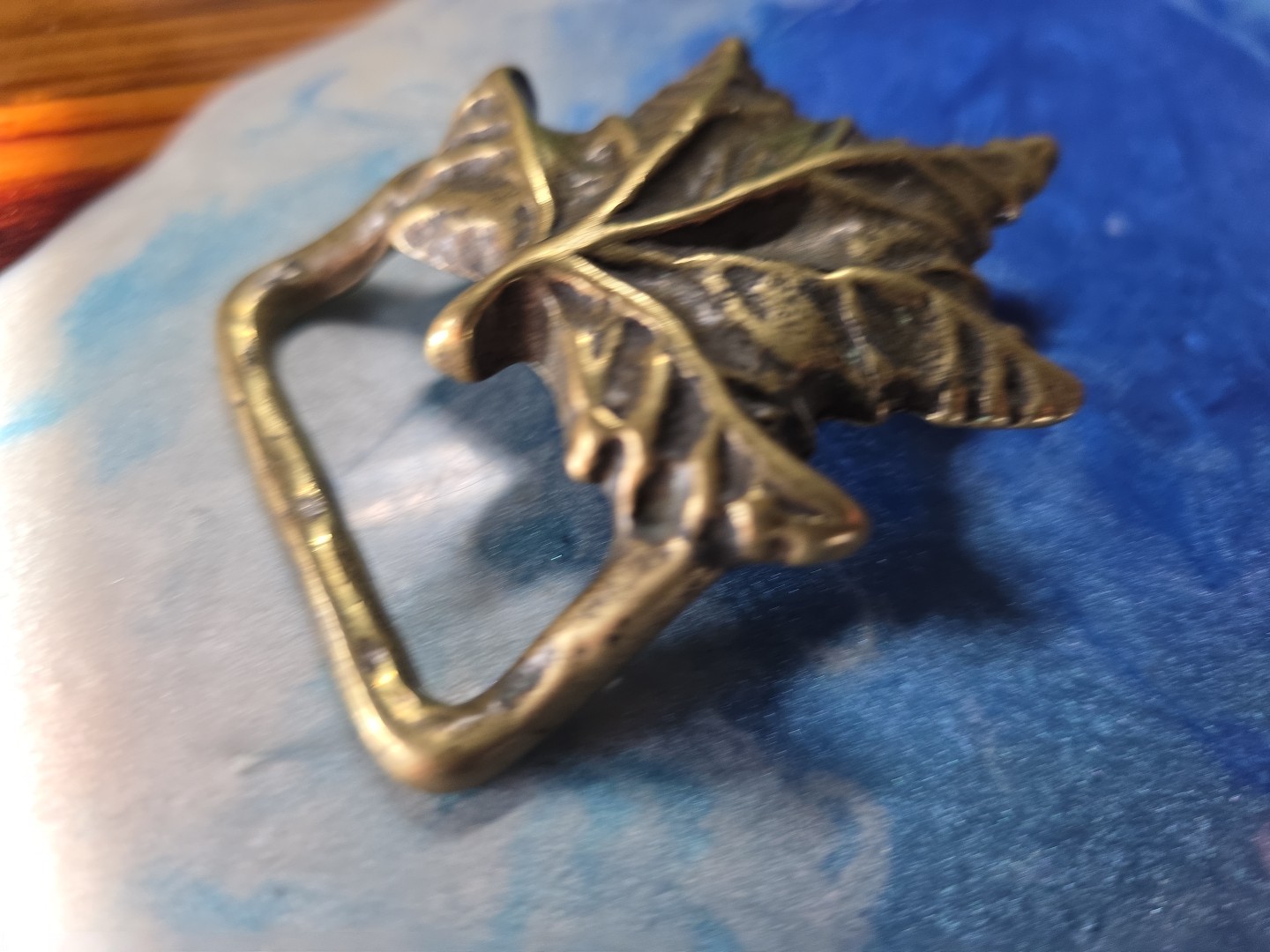 Solid Brass Maple Leaf 1970s Trinity Vintage Belt… - image 5