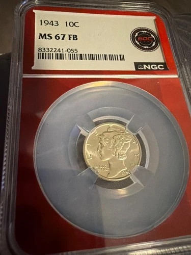 1943 Mercury dime MS67 FB silver coin