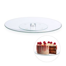 Tortenplatte drehbar Kuchen Drehteller Glas Servierplatte 900 g 2er Set 30 cm