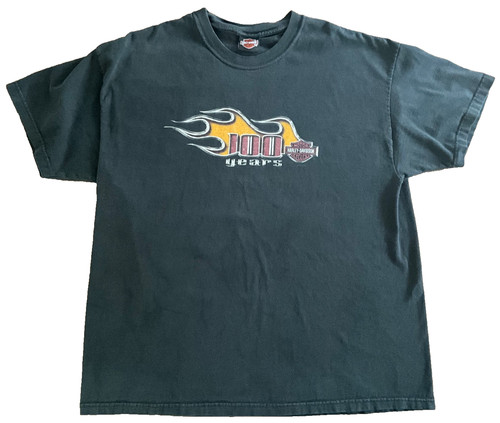 Vintage Harley Davidson 100th Anniversary Shirt Racine WI Hanes Beefy-T Large