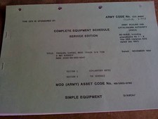 GENUINE BRITISH ARMY SANKEY 3/4 TON TRAILER SERVICE SCHEDULE