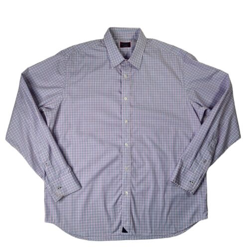 UNTUCKIT Size XL Men’s Blue White Pink Plaid Lightweight Button Up Shirt - Picture 2 of 9
