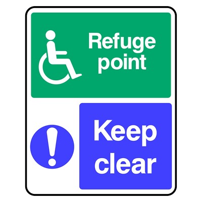 Refuge Point Keep Clear Schild oder Aufkleber | DDA0023