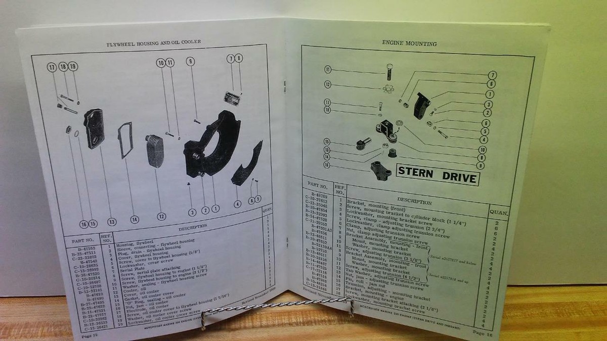 Mercury 250 MerCruiser Engine Parts Manual – 250 HP – 1969 – 8 Cyl
