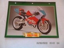 CARTE FICHE MOTO 1991 APRILIA RS 250V