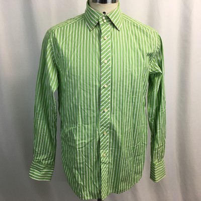 Robert Graham X Mens Button Down Luxury Shirt Size Large Flip Cuffs Salmon Color