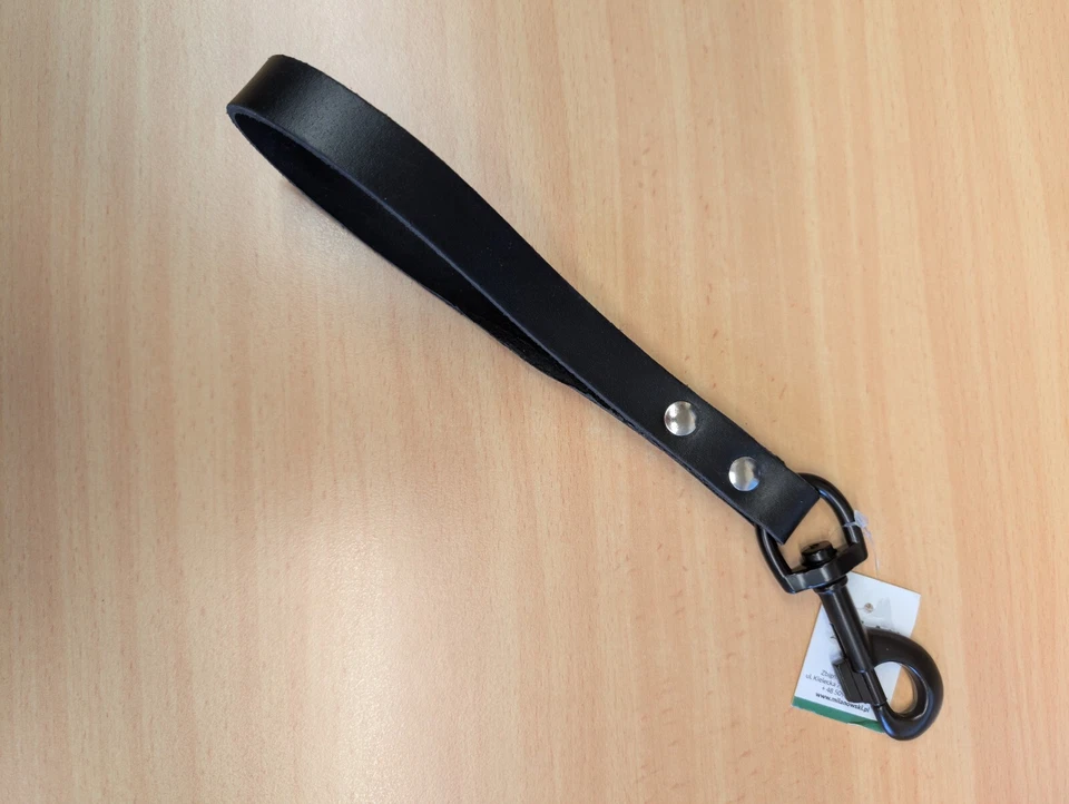 MILAN Hundeleine-Kurzleine-Kurzführer aus Leder 23cm schwarz