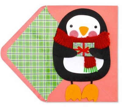 2 ''Wishes for Happiest Holiday Ever'' 3D HM Penguin PAPYRUS CHRISTMAS CARDS $18