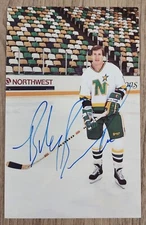 Bob Brooke Signed Postcard NHL HOF North Stars Hockey Legend RAD