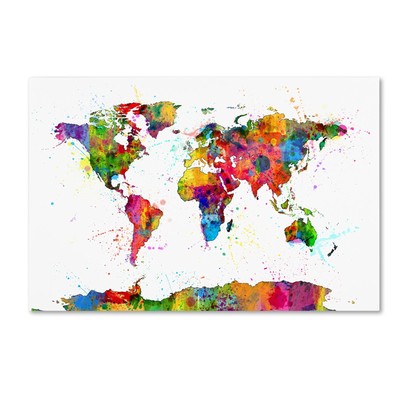 Map of The World Watercolor by Michael Tompsett, 22x32-Inch