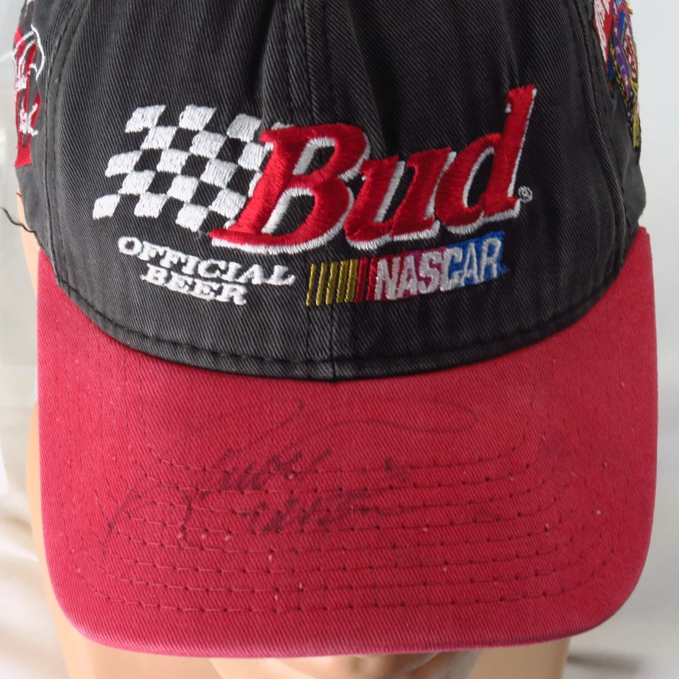 Винтажная гоночная шляпа Budweiser с автографом Рики Крэйвена NASCAR 50-е - Изображение 2 из 4