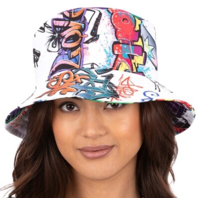 Adult 90s 1990s Fancy Dress Graffiti Bucket Hat 90's Rapper Hat by ...