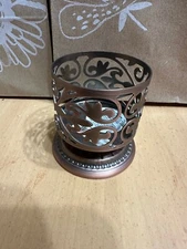 Bath & Body Works Mini Candle Holder Metal Bronze Swirls VHTF