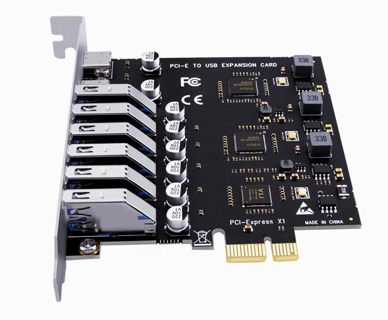 PCIe To USB 3.2 Expansion Card 8 Ports W/ 6 USB A & 2 Type C Ports Hub Converter - Image 2 of 4