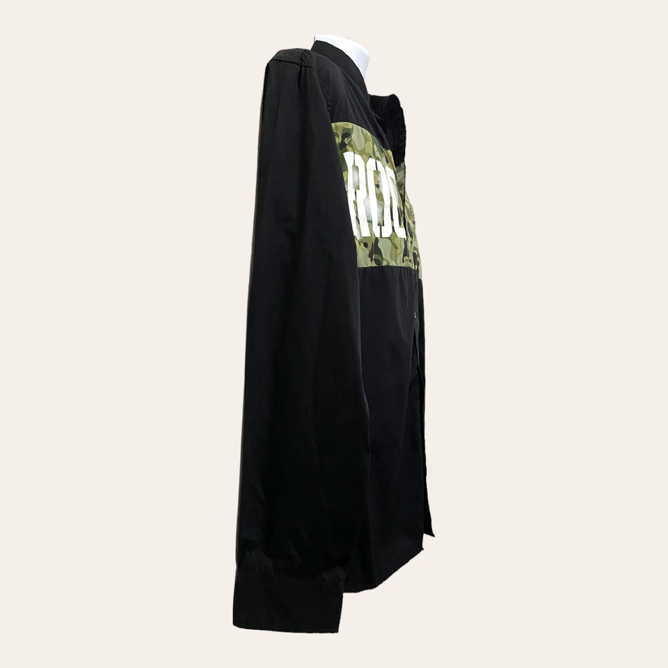 Rocawear Classics Mens Casual Black ButtonDown Big Tall XXL Hip Hop Camo Patch - Image 3 of 4