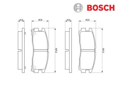 Brake pad set, disc brake Bosch 0986461145