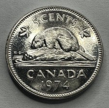1974 Canadian 5Cent Nickel Proof-Like Coin Uncirculated. Beautiful Coin!!!
