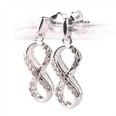 1 Paar Ohrstecker Ohrringe Infinity 925 Sterling Silber Unendlichkeit - Bild 1 von 2