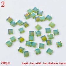 200X Mosaic Tiles 1cm DIY Vitreous Square Glass Art Crafts Candlestick Decor