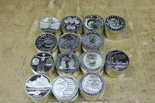 14 x 10 DM Gedenkmünzen , 1998/2001 komplett , 925 / Silber , Investorenpaket