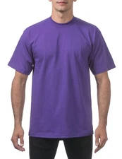 Pro Club Men's Heavyweight Cotton Short Sleeve Crew Neck T-Shirt (Purple, 7XL)
