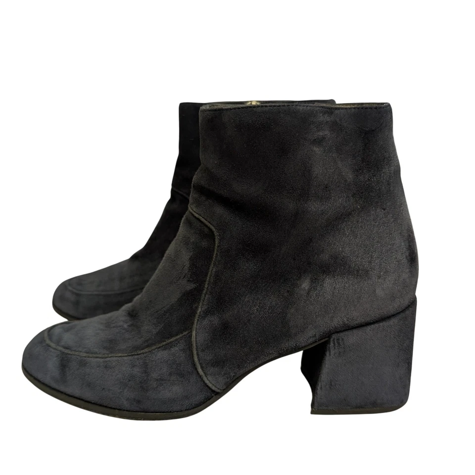 Botín de gamuza Eileen Fisher Harper moderno contemporáneo elegante azul marino 9,5 Foto 2 de 4