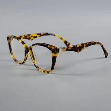 Fashion Cat Eye Acetate Eyeglasses Frame Women Leopard Classic Eyewear Full Rim 
