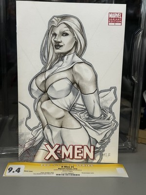X-Men#1 White Queen Emma Frost Richard Cox Signed & Sketch Cover