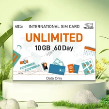 USA 4G LTE Unlimited 10GB 60Days Data SIM - AT&T & Verizon Compatible