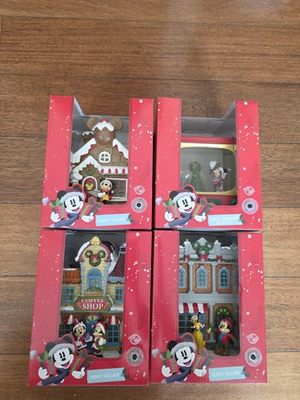 #ad #ad ALDI 2025 DISNEY CHRISTMAS VILLAGE LED LIGHT UP HOUSES COMPLETE SET OF 4 *NEW* $199.99