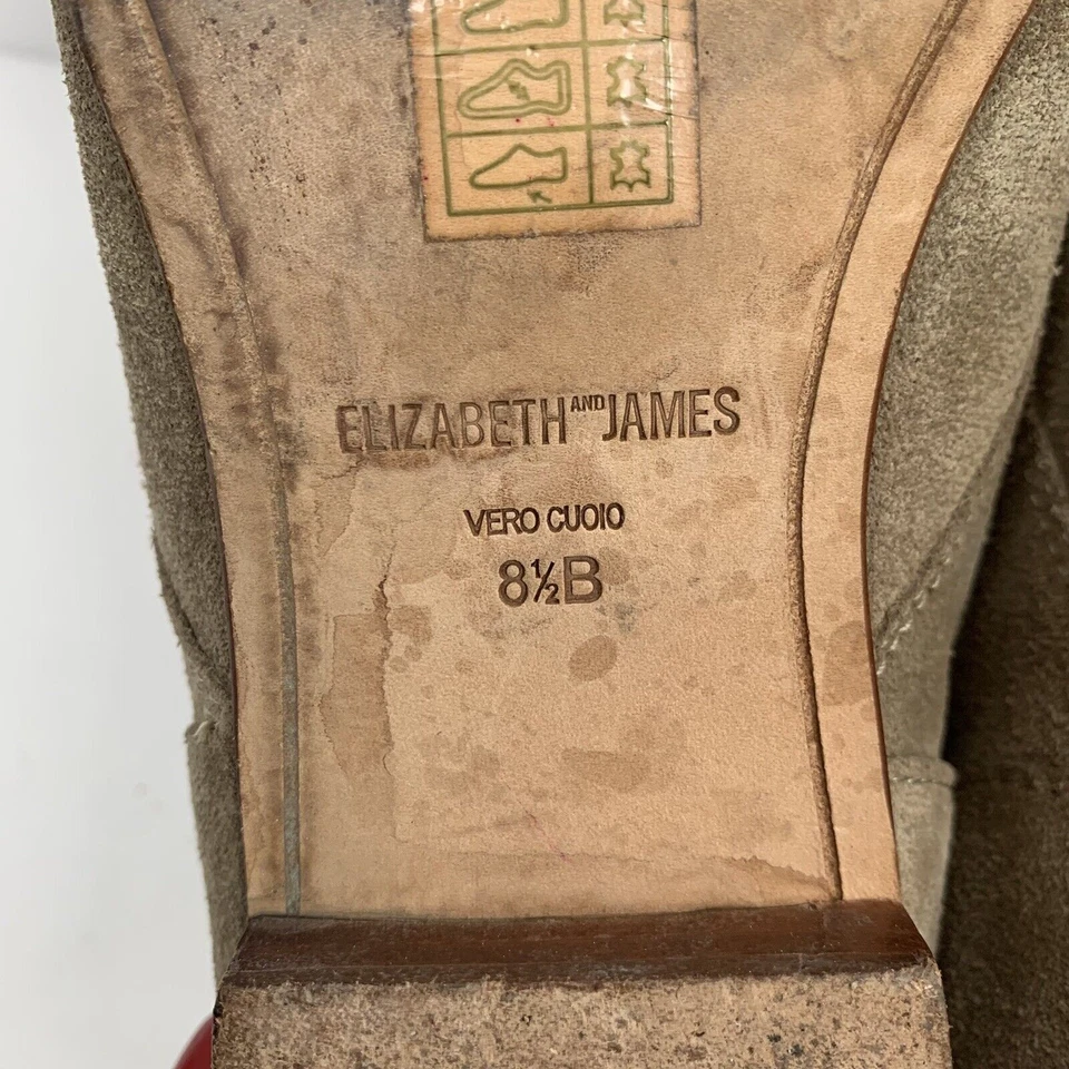 Bota feminina Elizabeth and James tamanho 8,5 B E-Camo renda em torno de camurça pedra bronzeada - Imagem 2 de 4