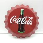 Vintage Coca-Cola Bottle Cap Metal Sign 1998 Red White Coke Soda USA Made