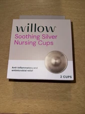 WILLOW Soothing Pain Relief Silver Nursing Nipple Shield Cups - 2 Cups Brand New