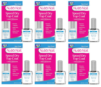 Nutra Nail Speed Dry Top Coat, Dries In 30 Seconds, 0.5 oz (Pack of 6)