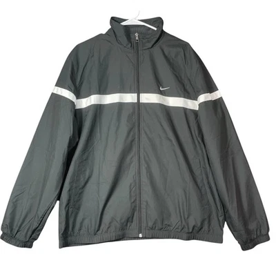 Nike Jacket Mens XL Black Stripe Full Zip Windbreaker Running - Image 1 of 4