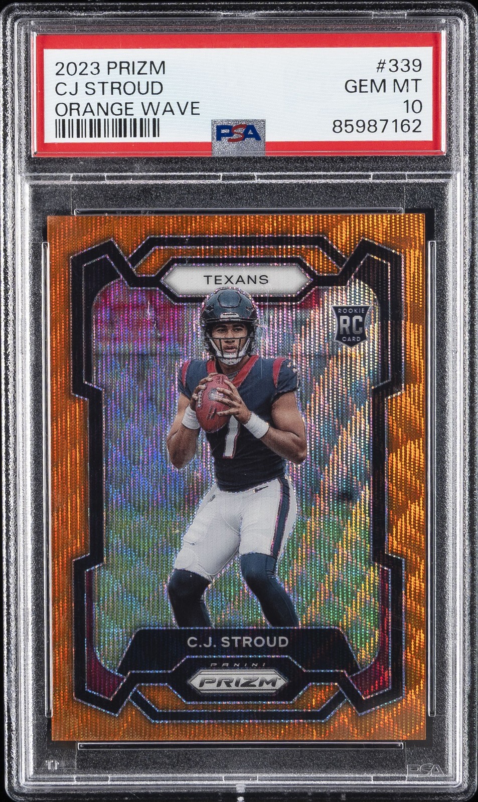 2023 PANINI PRIZM ORANGE WAVE #339 CJ STROUD 49/60 PSA 10