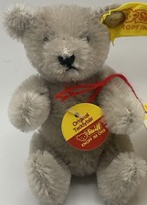 STEIFF ORIGINAL Miniature TEDDY BEAR Grey Germany 4 TAGS EAN 0207/10