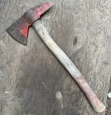 Vintage European? Forged Compact Fireman Hatchet Axe With Handle 3lb 1.3oz