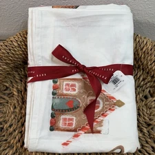 NEW!! POTTERY BARN KIDS GINGERBREAD HOLIDAY TABLECLOTH 70 X 90" CHRISTMAS