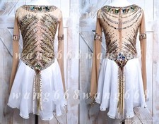 Ice Figure Skating Dress /Rhythmic Gymnastics /Twirling Competition/blue dyeing