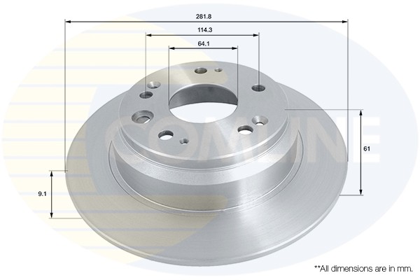 2 PCS COMLINE ADC0551 Brake Disc