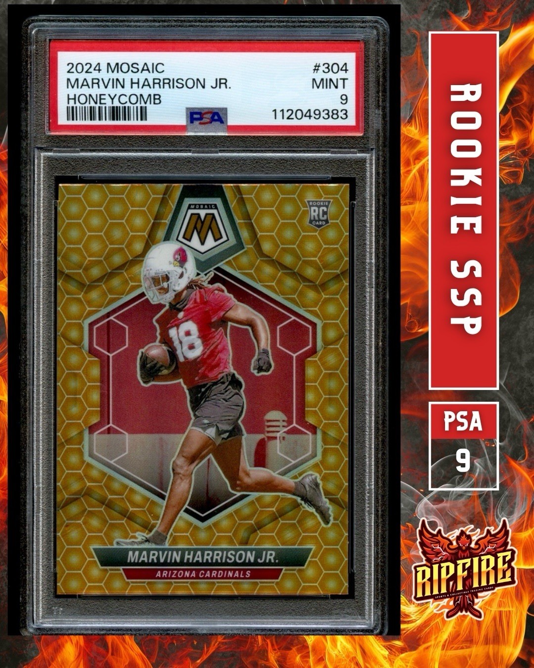 2024 PANINI MOSAIC #304 MARVIN HARRISON JR. HONEYCOMB RC PSA 9 SSP